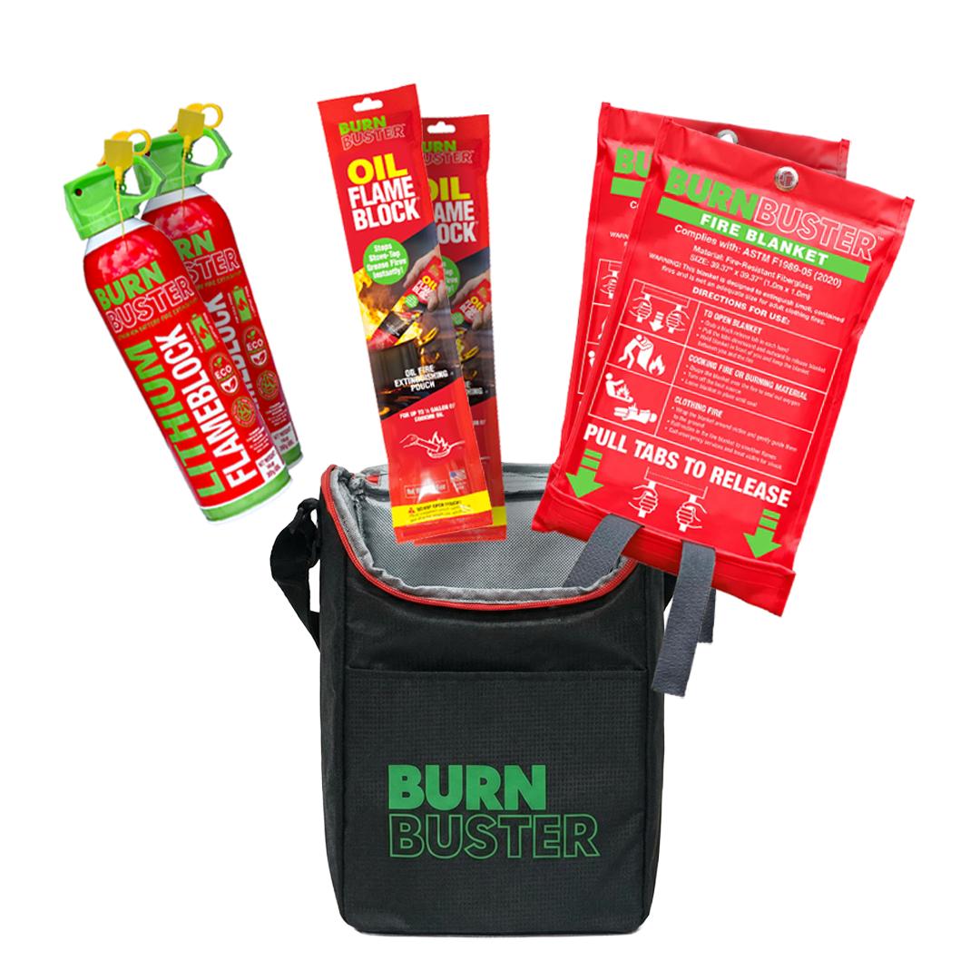 BurnBuster Fire Safety Pack, Complete Fire Protection for Home, Garage & On-the-Go