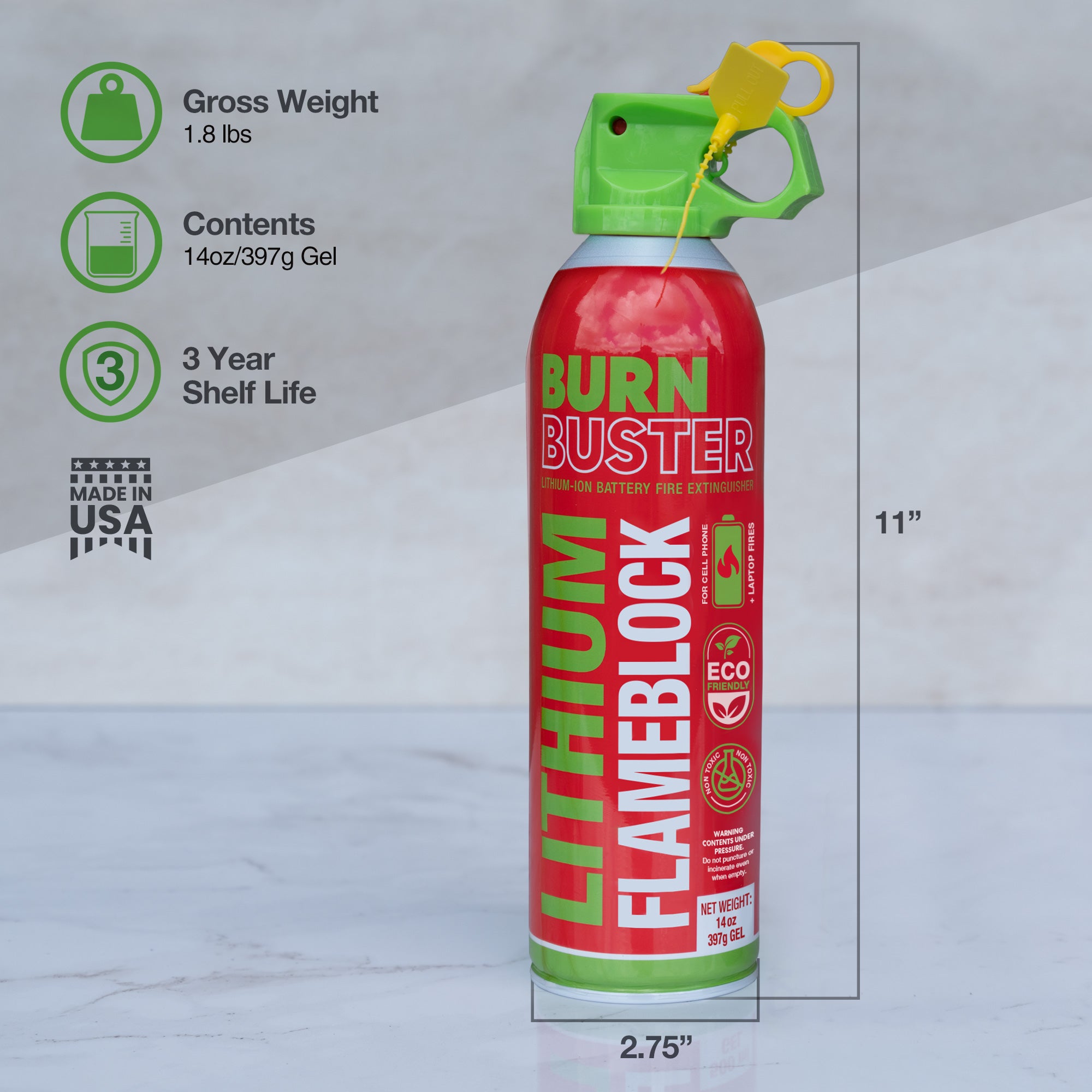 BurnBuster Lithium-Ion Fire Extinguisher