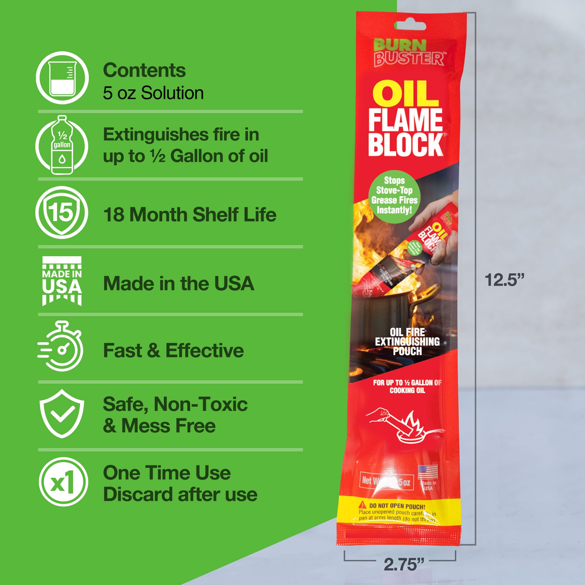 BurnBuster Oil Flame Block Pouches