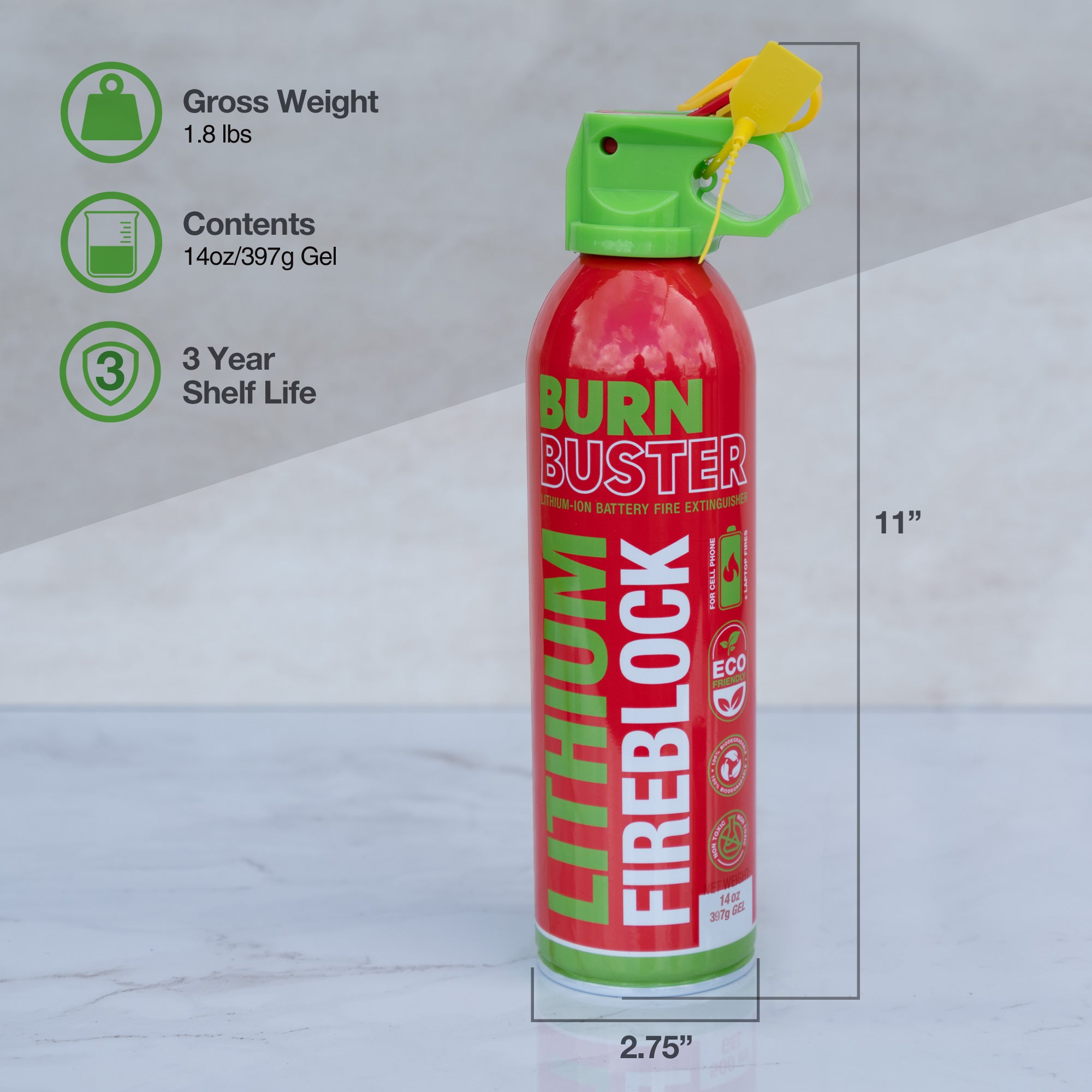 BurnBuster Lithium-Ion Fire Extinguisher
